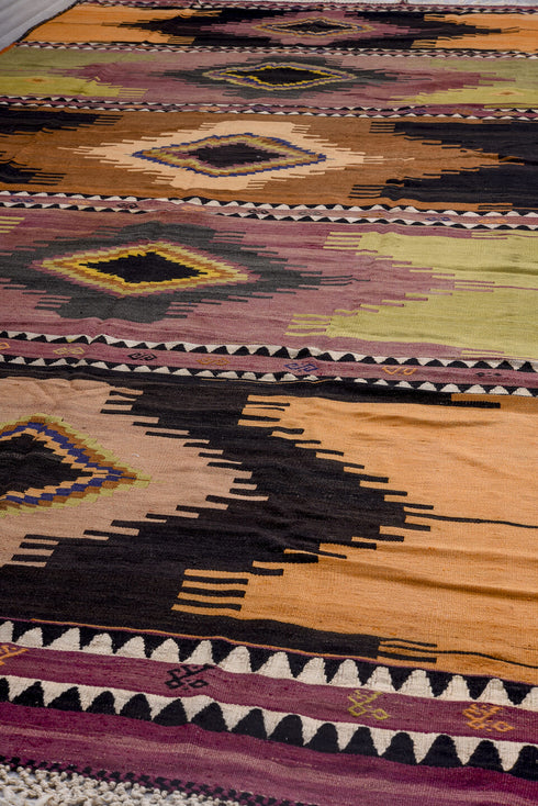 Antique Kilim Area Rug (7' x 17')